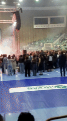 Stadium packed with spectators after concert or performance