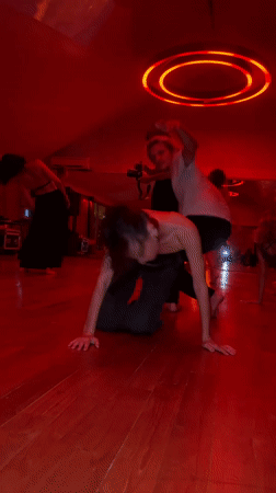 Dance class in session in Kediri studio