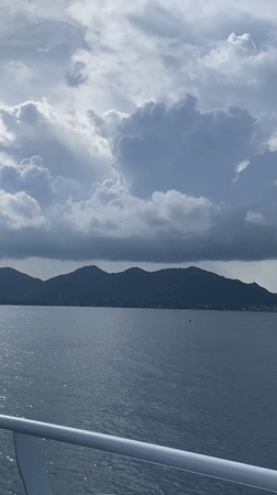 Calm seascape filmed near Ko Tao under cloudy skies