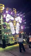 Outdoor sound system event lights up Jatirejo streets at night