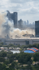 Smoke rises over Petah Tikva near BSR City complex