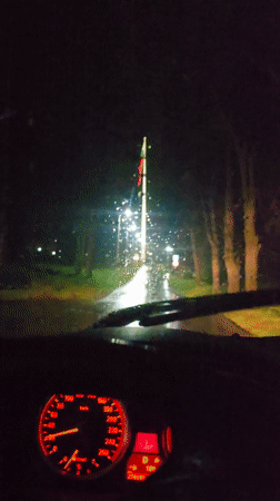 Night driver watches One Piece anime during rainy journey in Bulgaria