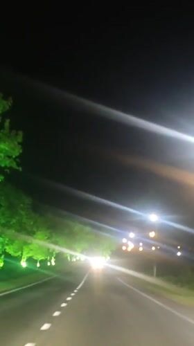 Nighttime drive recorded on Alakhadzi road in Abkhazia