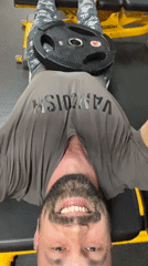 Man works out, poses for camera at Yoshkar-Ola gym