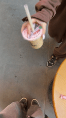 Friends enjoy bubble tea at Yerevan cafe