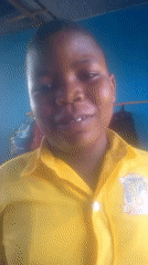 Student records message at school in Ikorodu, Nigeria