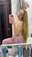 Woman takes bathroom selfies in early morning Kamchatka