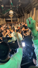Club scene captured from DJ booth in Thessaloniki