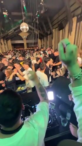 Club scene captured from DJ booth in Thessaloniki