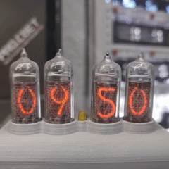 Nixie tube clock displays 09:51 in Kemerovo