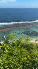 Morning tourists gather at Kuta Selatan oceanview attraction