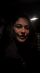 Woman filmed talking in car at night in Russia