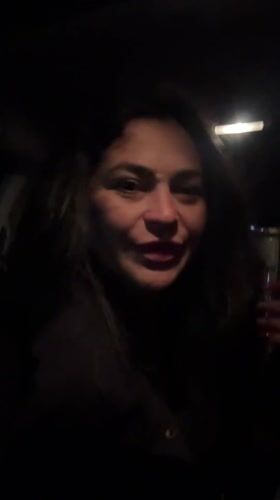 Woman filmed talking in car at night in Russia