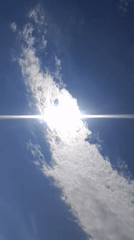 Dawn sky with lens flare captured in Russia