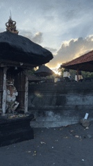Evening temple visits and beach scenes documented in Kediri