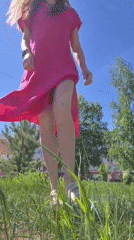 Morning photo memories capture people in pink dress, portraits