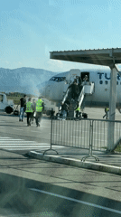 Turkish Airlines flight arrives at Podgorica Airport Montenegro