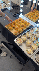 Catering setup underway in Saint-Tropez event space