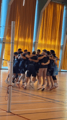 Volleyball teams gather for match in Strasbourg gymnasium