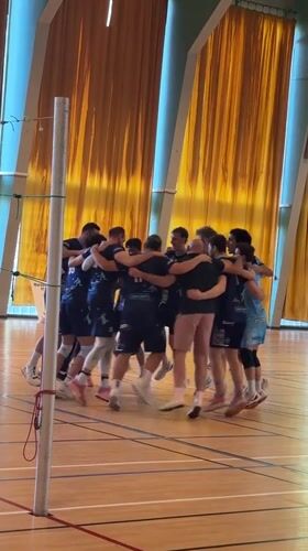 Volleyball teams gather for match in Strasbourg gymnasium
