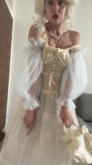 Woman performs in elaborate period costume during morning session