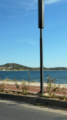 Scenic coastal drive captured in Voula, Greece