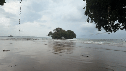 Morning beach scene captured in Weligama, Sri Lanka