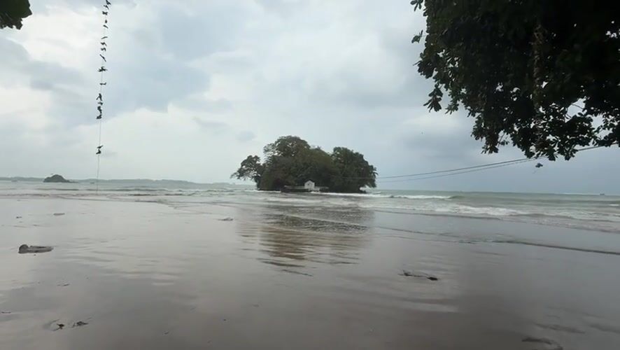 Morning beach scene captured in Weligama, Sri Lanka