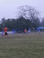 Local soccer match and trophy ceremony in Simalinyang, Indonesia