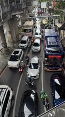 Bangkok traffic congestion and monument visit captured by witnesses