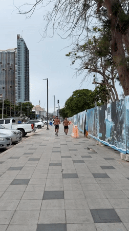 Morning recreational activities observed across Pattaya City, Thailand