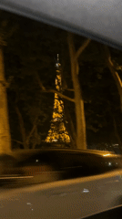 Nighttime Paris landmarks captured by witnesses near Seine River