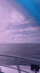Purple dawn skies observed from boat off Thailand coast