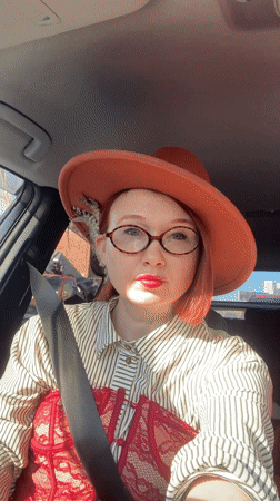 Woman in vintage costume spotted in Yekaterinburg