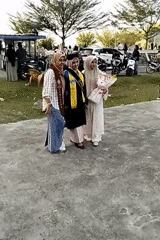 Graduation celebration documented at Indonesian university campus
