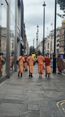 Hare Krishna procession observed on London sidewalk