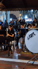 Young musicians perform nighttime outdoor concert in Barranco, Peru