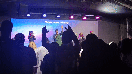 Church worship service with live music performed in Jos, Nigeria