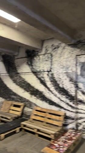 Street art underpass and the leaning Clock Tower, Tbilisi