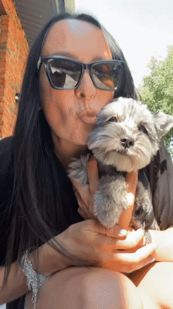 Chaikovsky afternoon out with a very photogenic small gray dog