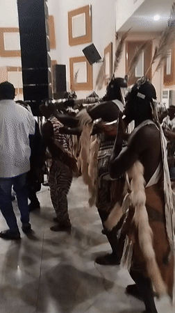 Traditional dance and music performance in Barakin Lerawi, Nigeria
