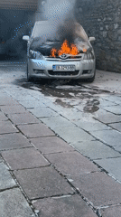Car fire reported in Gabrovo driveway Friday morning