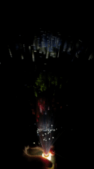 Person holds colorful fiber optic lamp in Dhaka