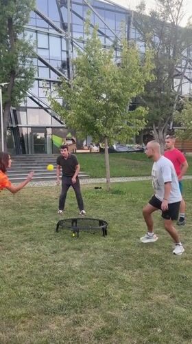 Spikeball in a Sofia park, then a fox after dark