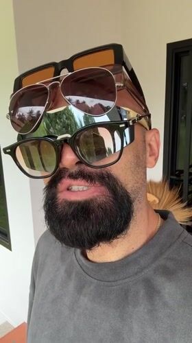 Multiple pairs of stacked sunglasses, Ko Samui