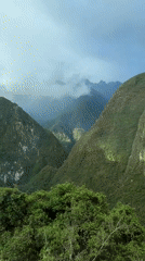 Mountain landscape filmed in Aguas Calientes, Peru