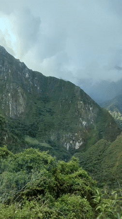 Mountain landscape filmed in Aguas Calientes, Peru