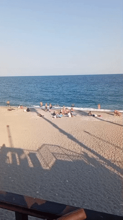 Busy summer afternoon at Konyaaltı Beach, Antalya