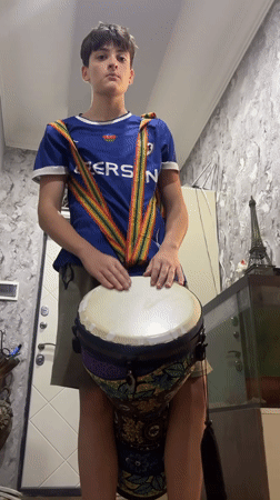 Drumming, fish prep, and outdoor activity in Masazir, Azerbaijan
