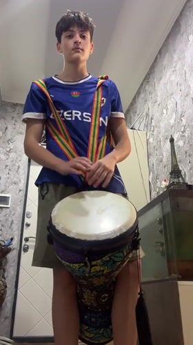 Drumming, fish prep, and outdoor activity in Masazir, Azerbaijan